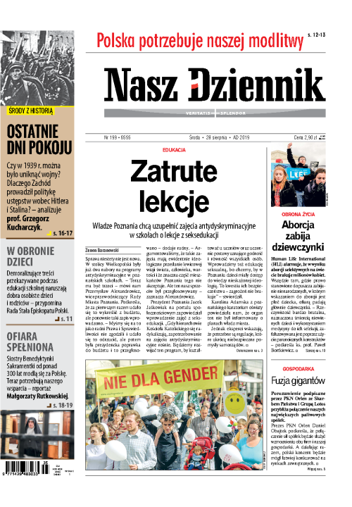 Nasz Dziennik z dnia 28.08.2019 wydanie PDF