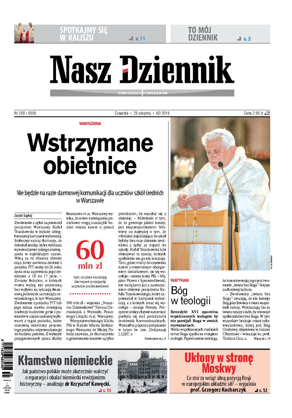Nasz Dziennik z dnia 29.08.2019 wydanie PDF
