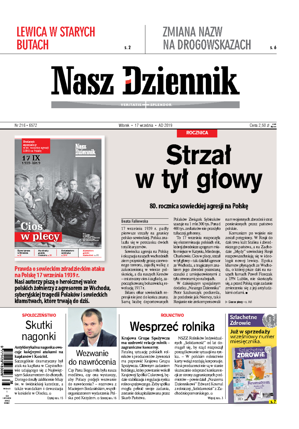 Nasz Dziennik z dnia 17.09.2019 wydanie PDF