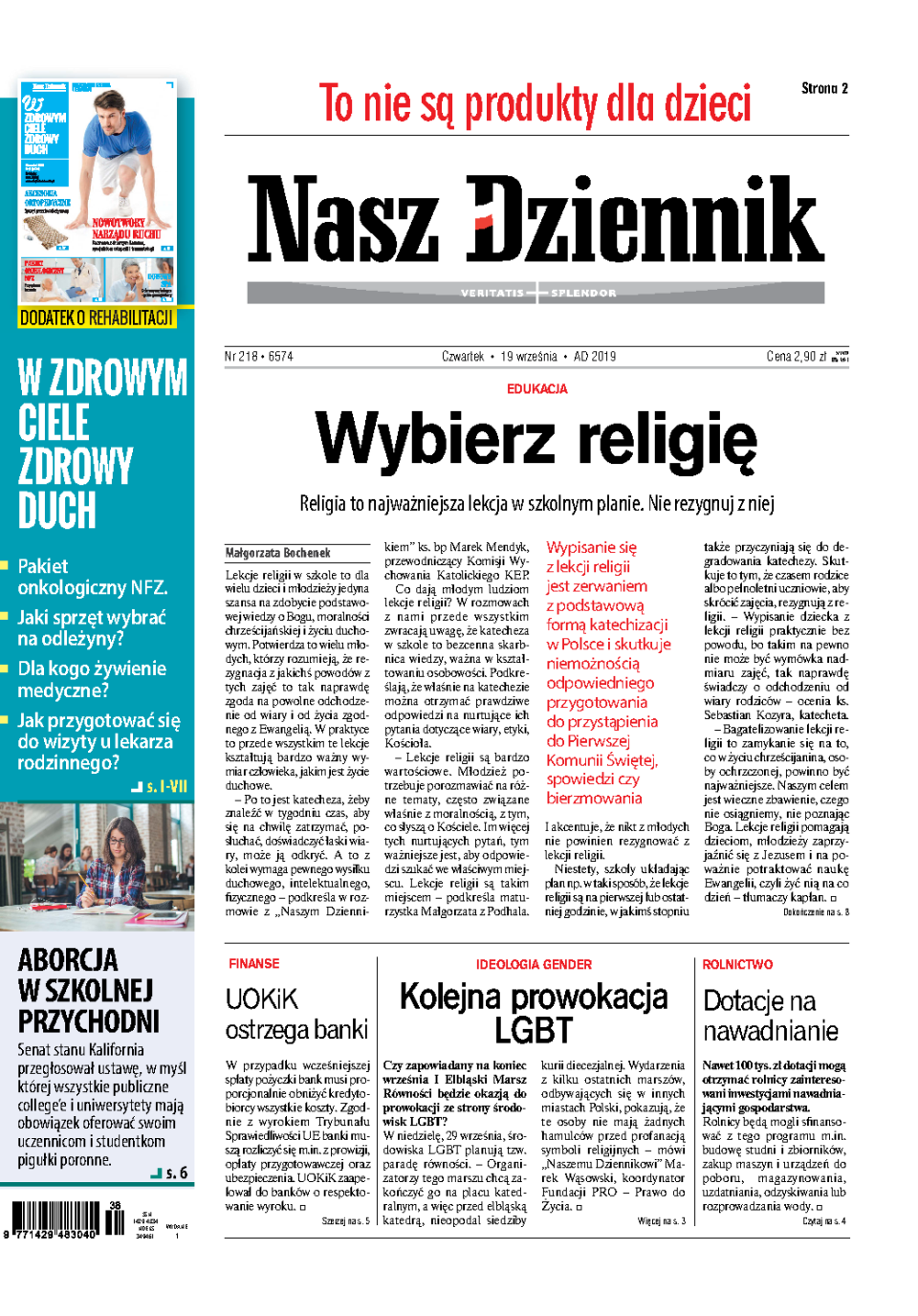 Nasz Dziennik z dnia 19.09.2019 wydanie PDF