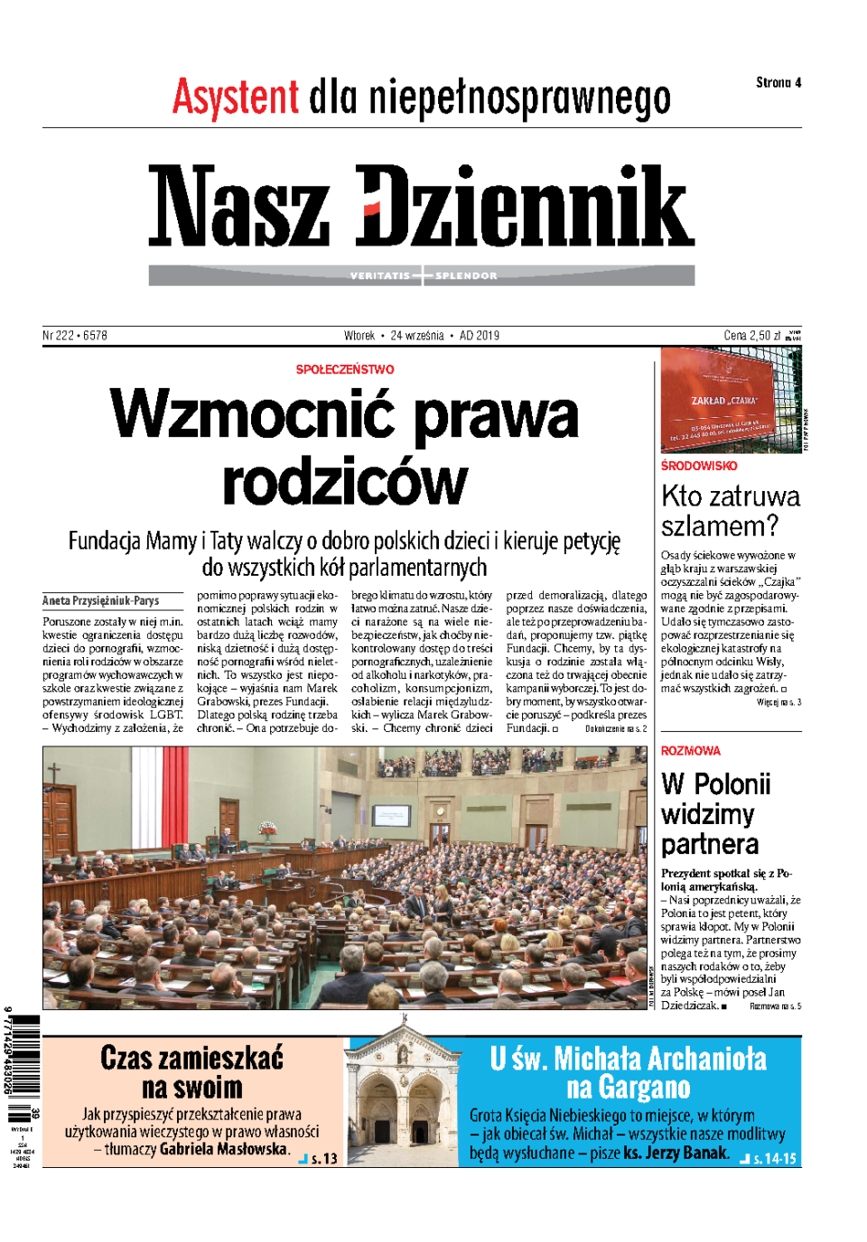 Nasz Dziennik z dnia 24.09.2019 wydanie PDF