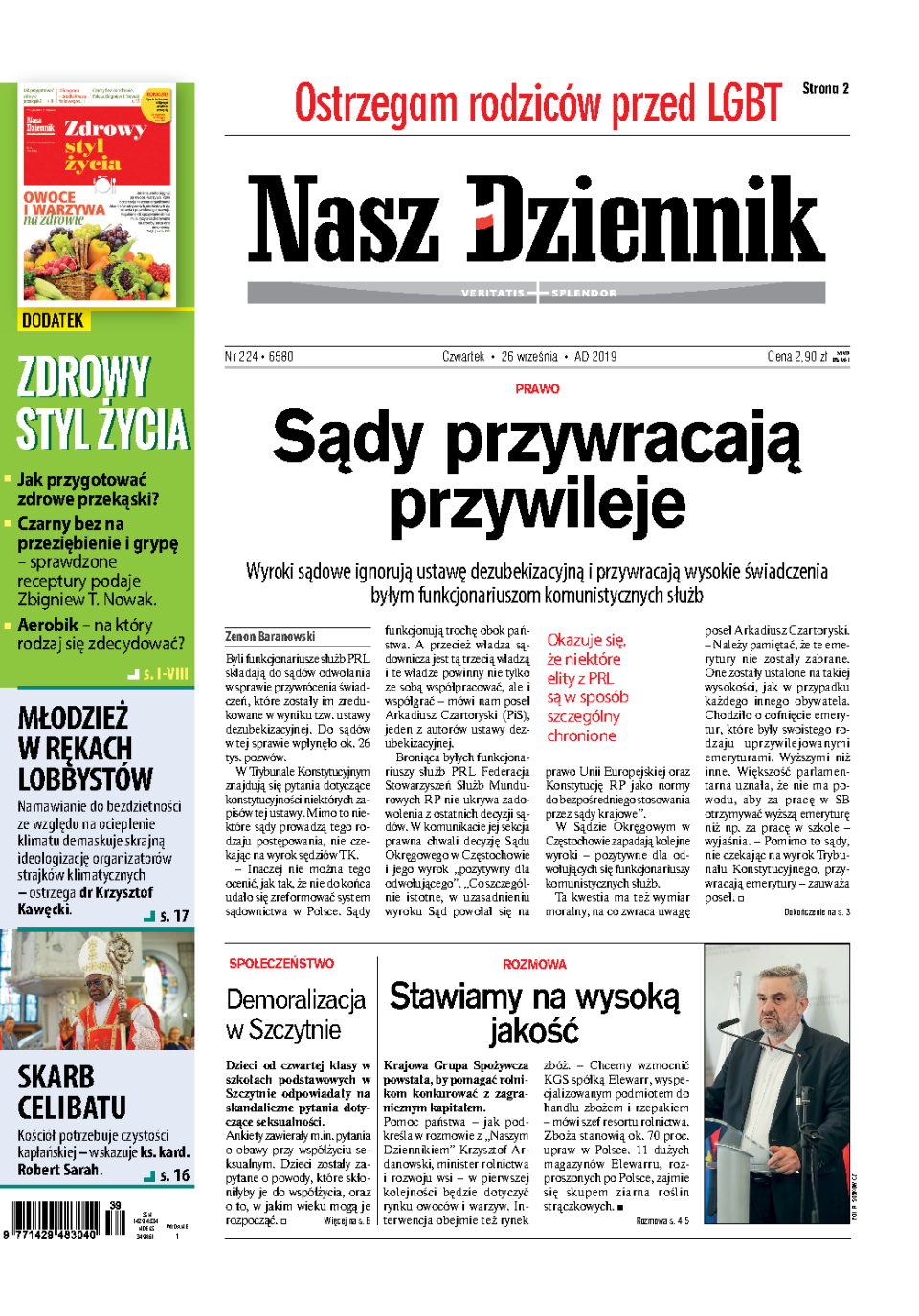 Nasz Dziennik z dnia 26.09.2019 wydanie PDF