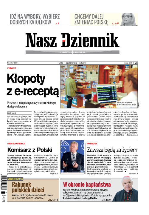 Nasz Dziennik z dnia 09.10.2019 wydanie PDF