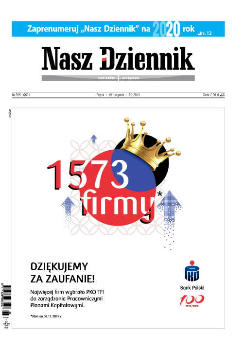 Nasz Dziennik z dnia 15.11.2019 wydanie PDF