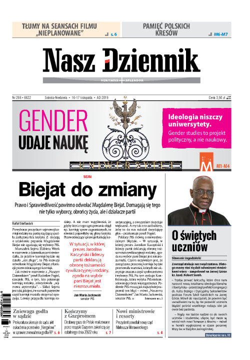 Nasz Dziennik z dnia 16.11.2019 wydanie PDF