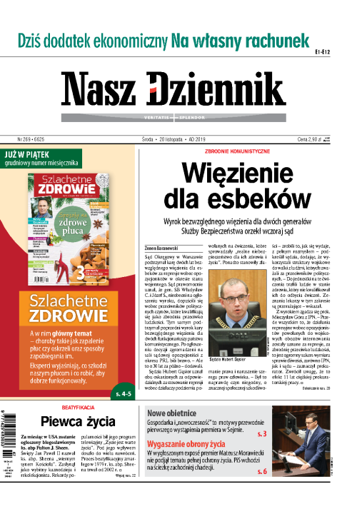 Nasz Dziennik z dnia 20.11.2019 wydanie PDF