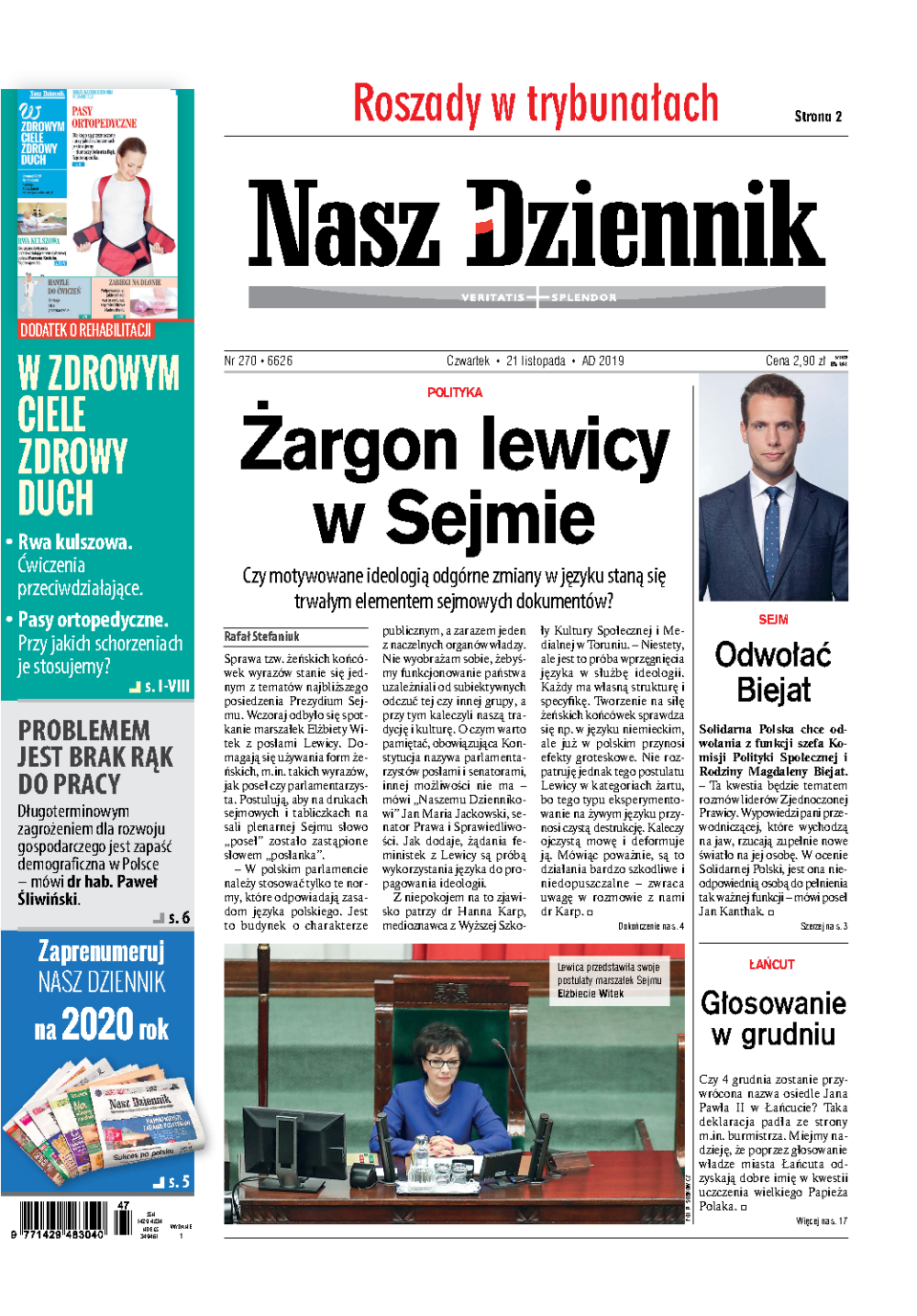 Nasz Dziennik z dnia 21.11.2019 wydanie PDF