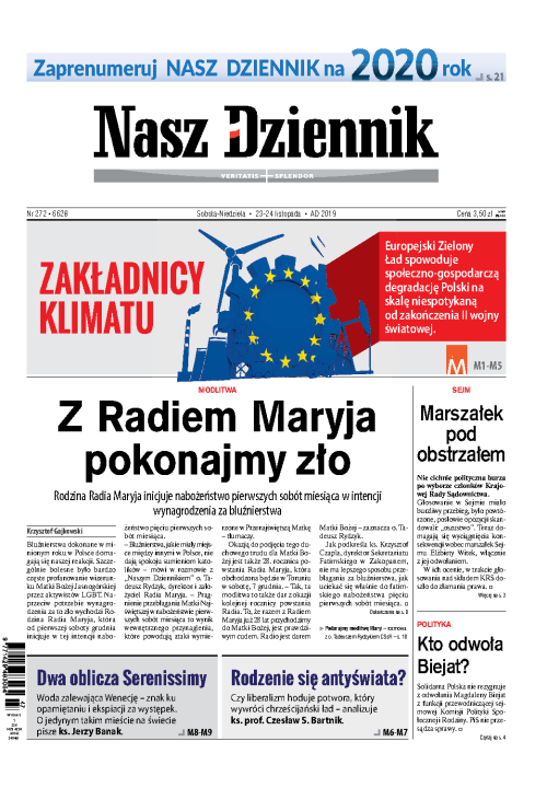 Nasz Dziennik z dnia 23.11.2019 wydanie PDF