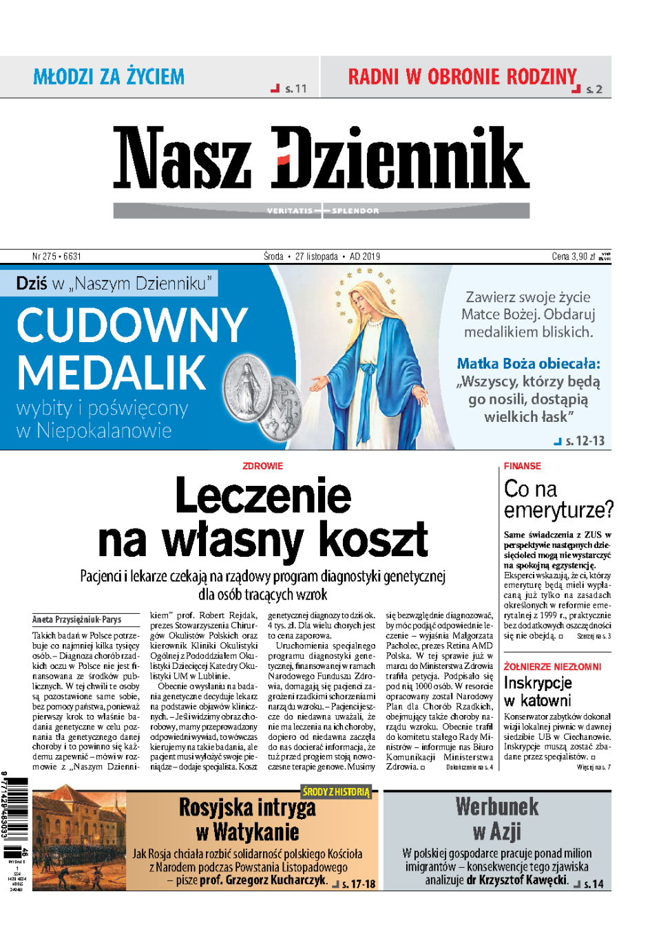 Nasz Dziennik z dnia 27.11.2019 wydanie PDF