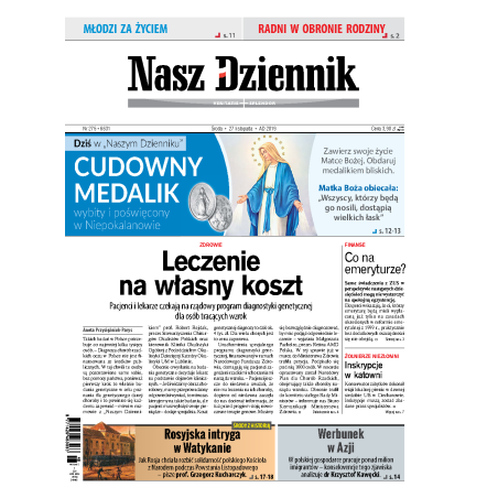 Nasz Dziennik z dnia 27.11.2019 wydanie PDF