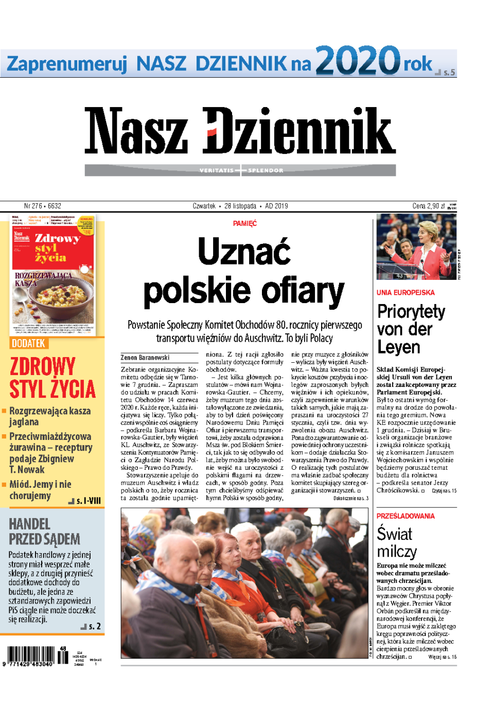 Nasz Dziennik z dnia 28.11.2019 wydanie PDF