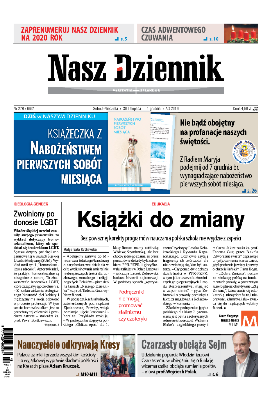 Nasz Dziennik z dnia 30.11.2019 wydanie PDF