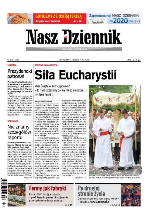 Nasz Dziennik z dnia 02.12.2019 wydanie PDF