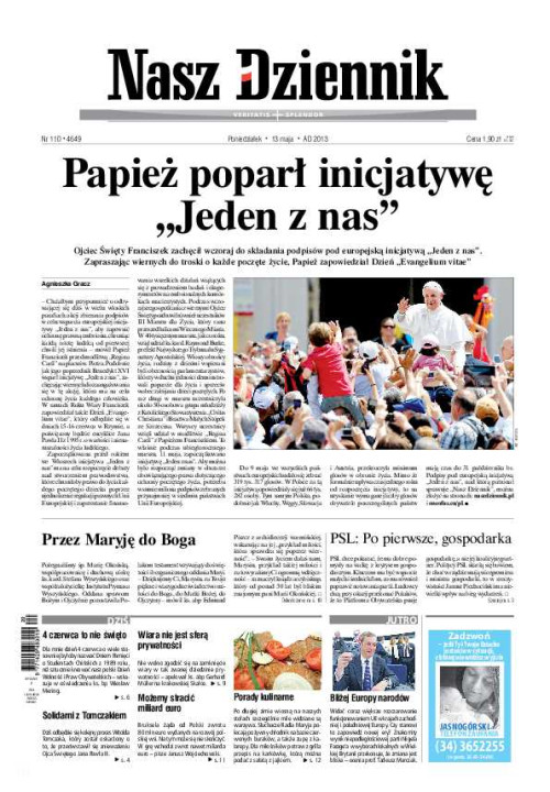 Nasz Dziennik z dnia 13.05.2013 wydanie PDF