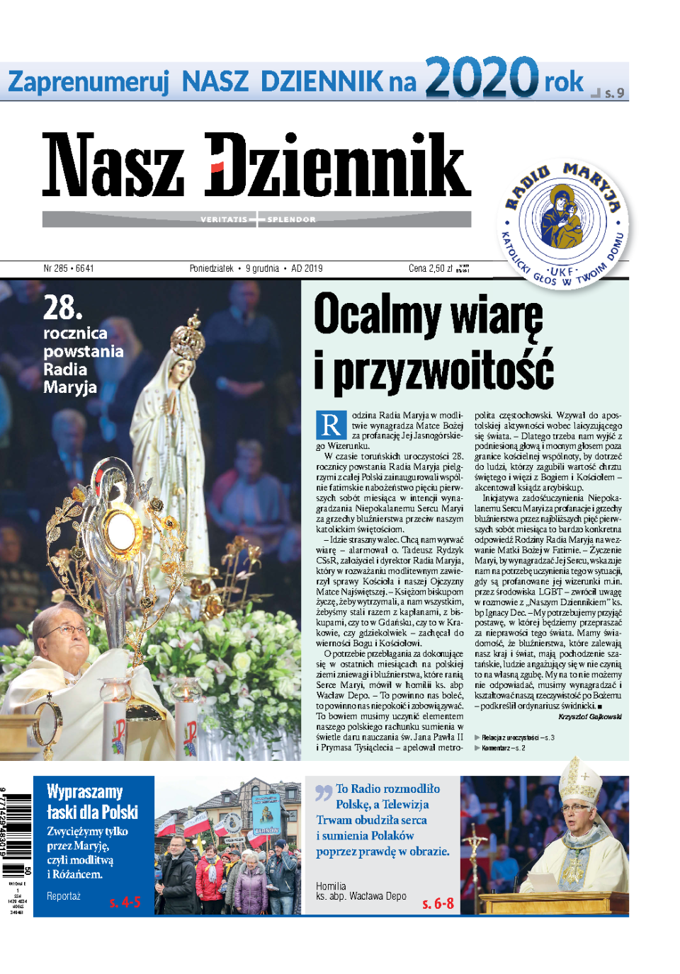 Nasz Dziennik z dnia 09.12.2019 wydanie PDF