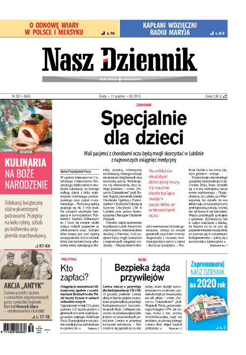 Nasz Dziennik z dnia 11.12.2019 wydanie PDF
