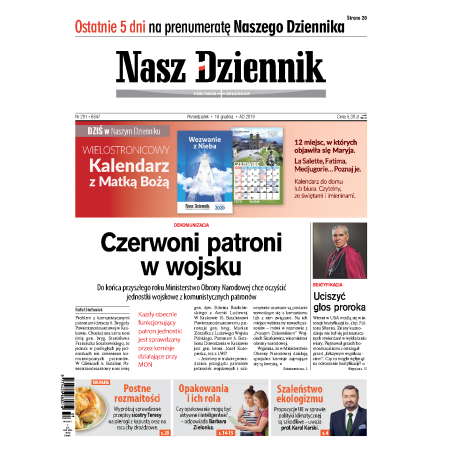 Nasz Dziennik z dnia 16.12.2019 wydanie PDF
