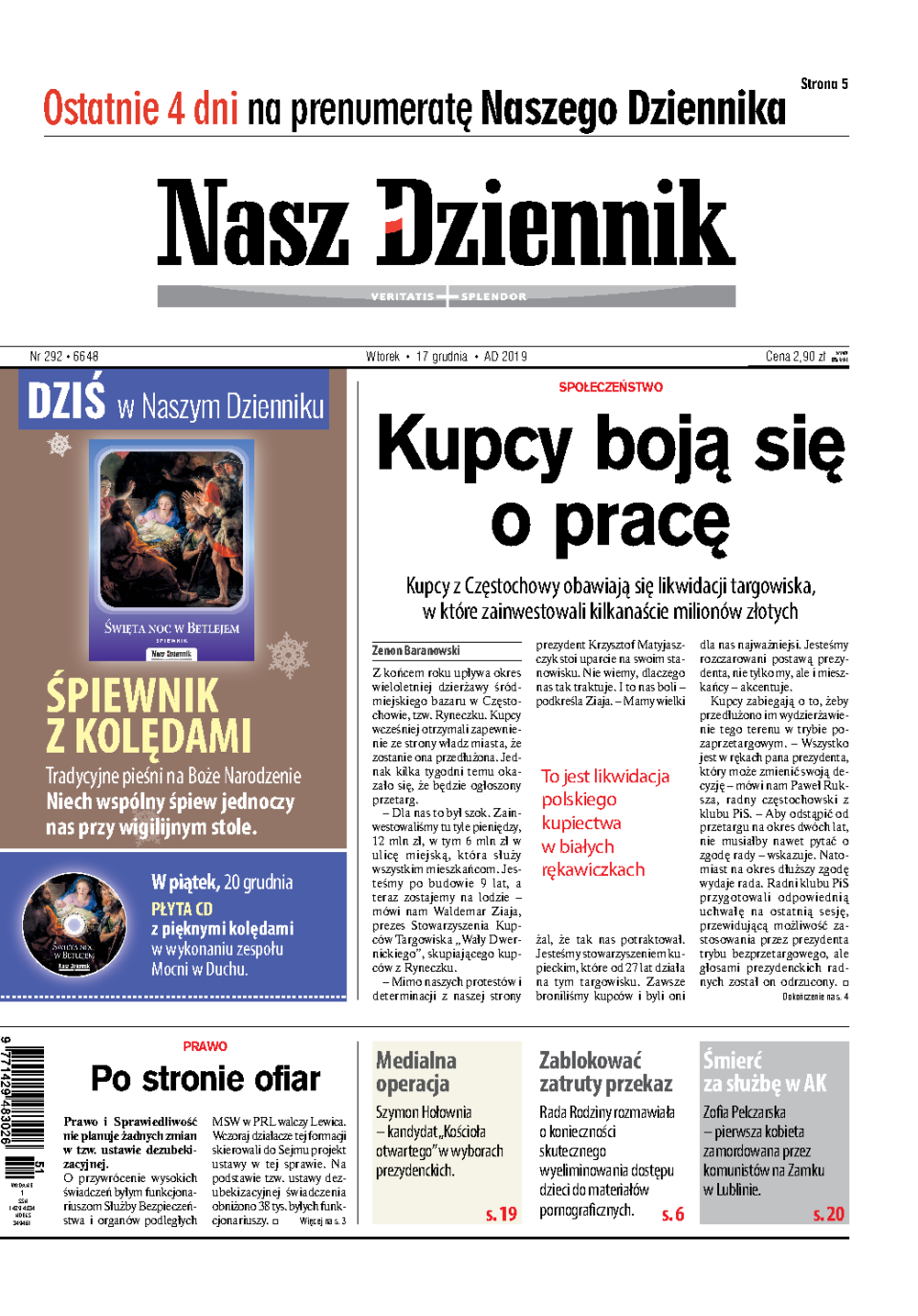 Nasz Dziennik z dnia 17.12.2019 wydanie PDF
