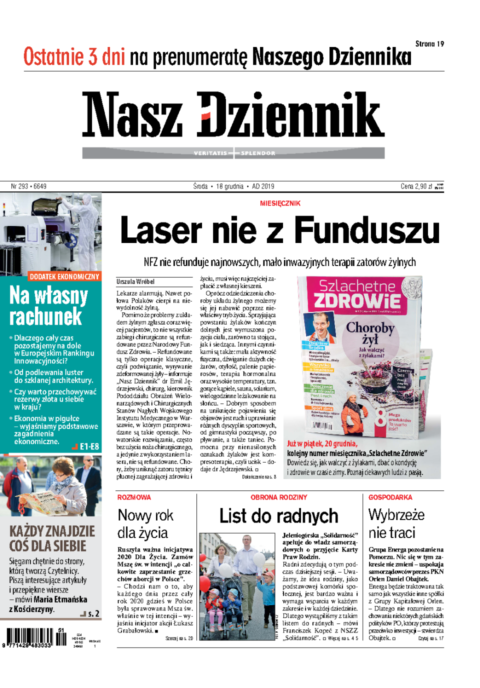 Nasz Dziennik z dnia 18.12.2019 wydanie PDF