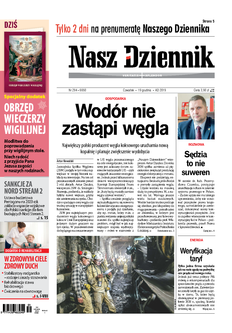Nasz Dziennik z dnia 19.12.2019 wydanie PDF