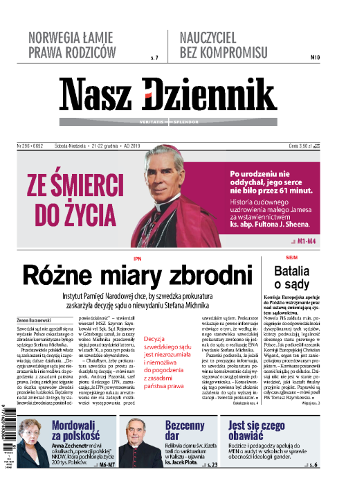 Nasz Dziennik z dnia 21.12.2019 wydanie PDF