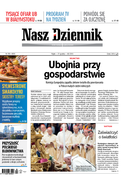 Nasz Dziennik z dnia 27.12.2019 wydanie PDF