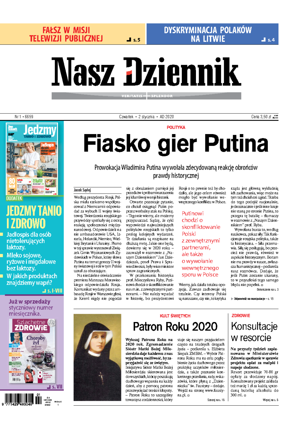 Nasz Dziennik z dnia 02.01.2020 wydanie PDF