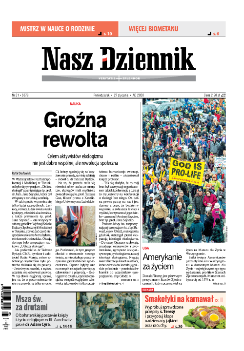 Nasz Dziennik z dnia 27.01.2020 wydanie PDF