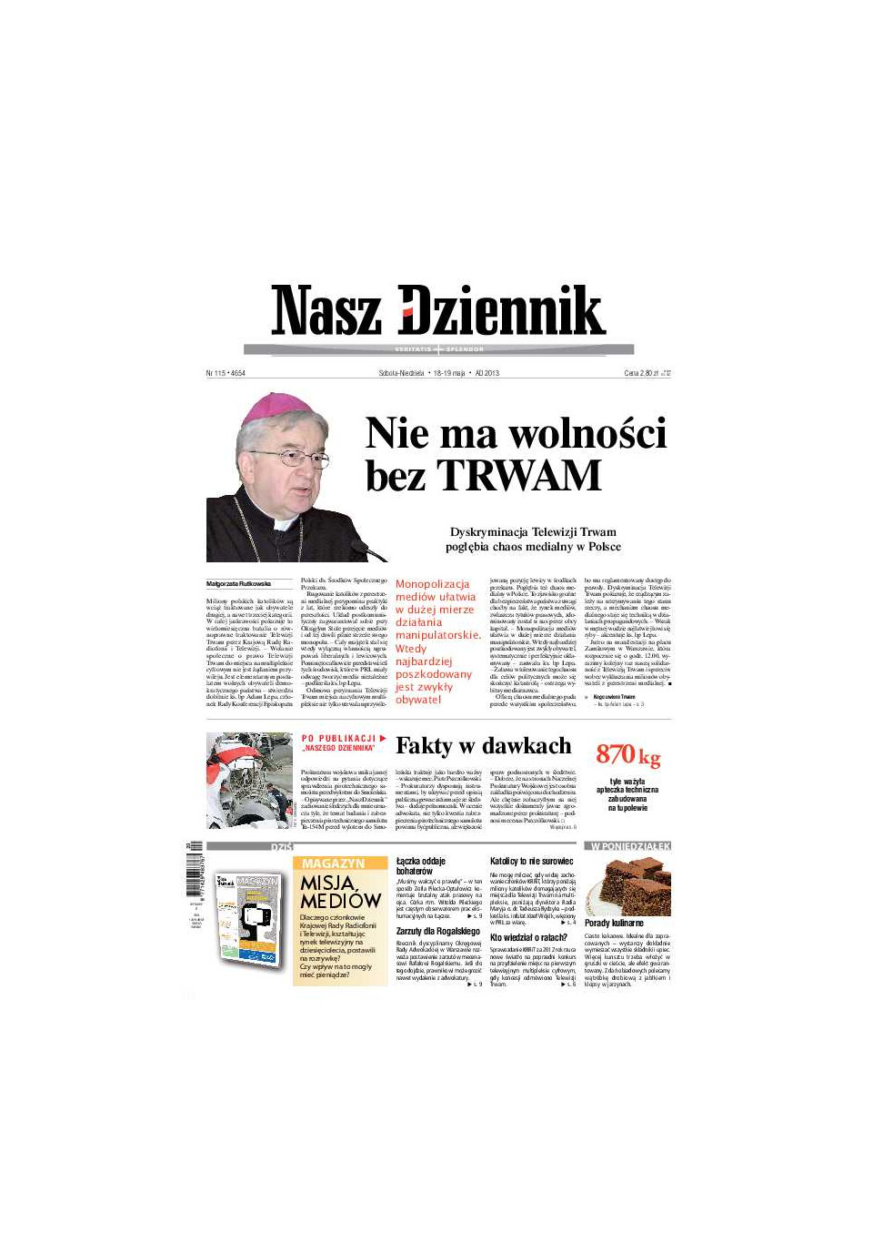 Nasz Dziennik z dnia 18.05.2013 wydanie PDF