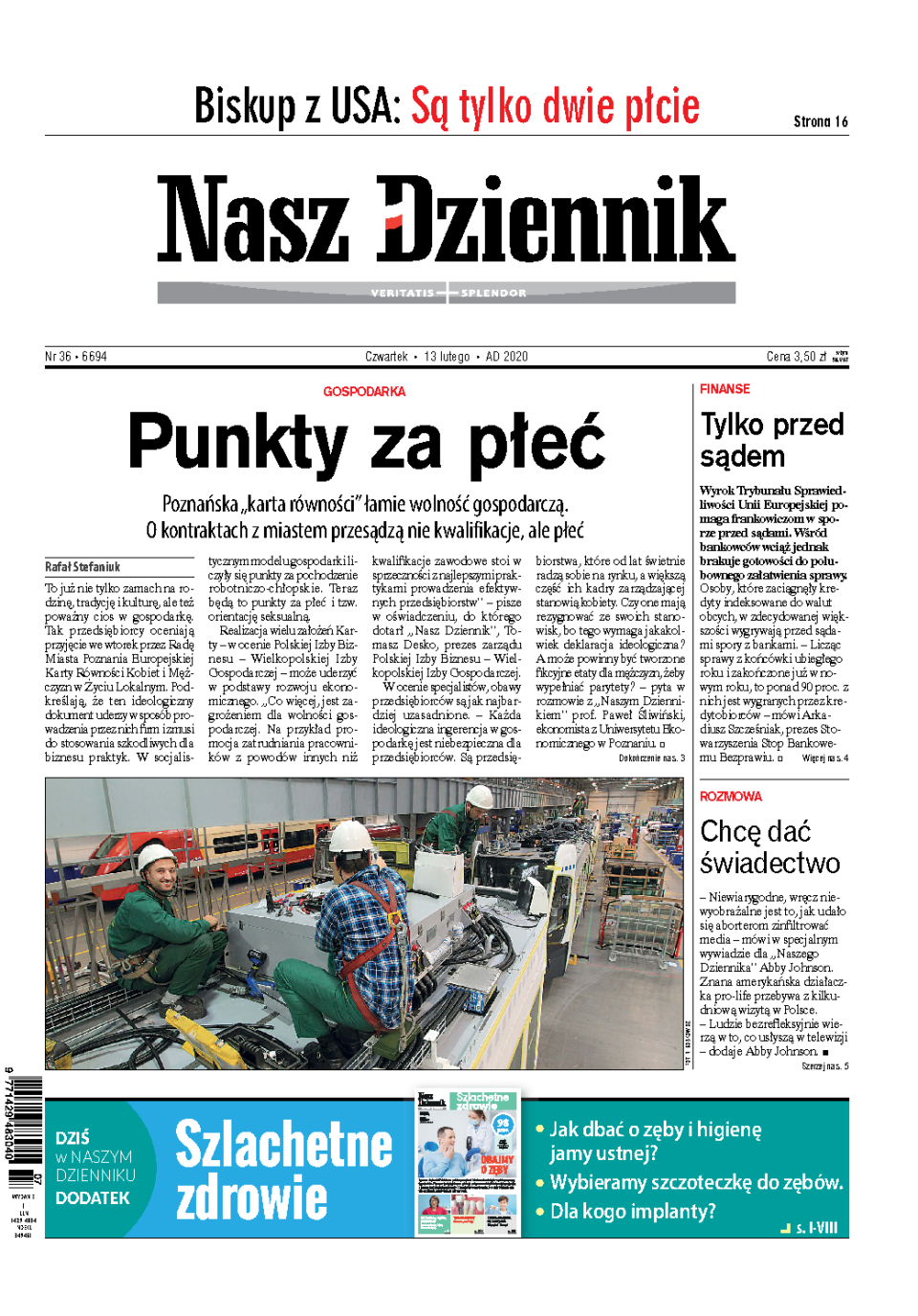 Nasz Dziennik z dnia 13.02.2020 wydanie PDF
