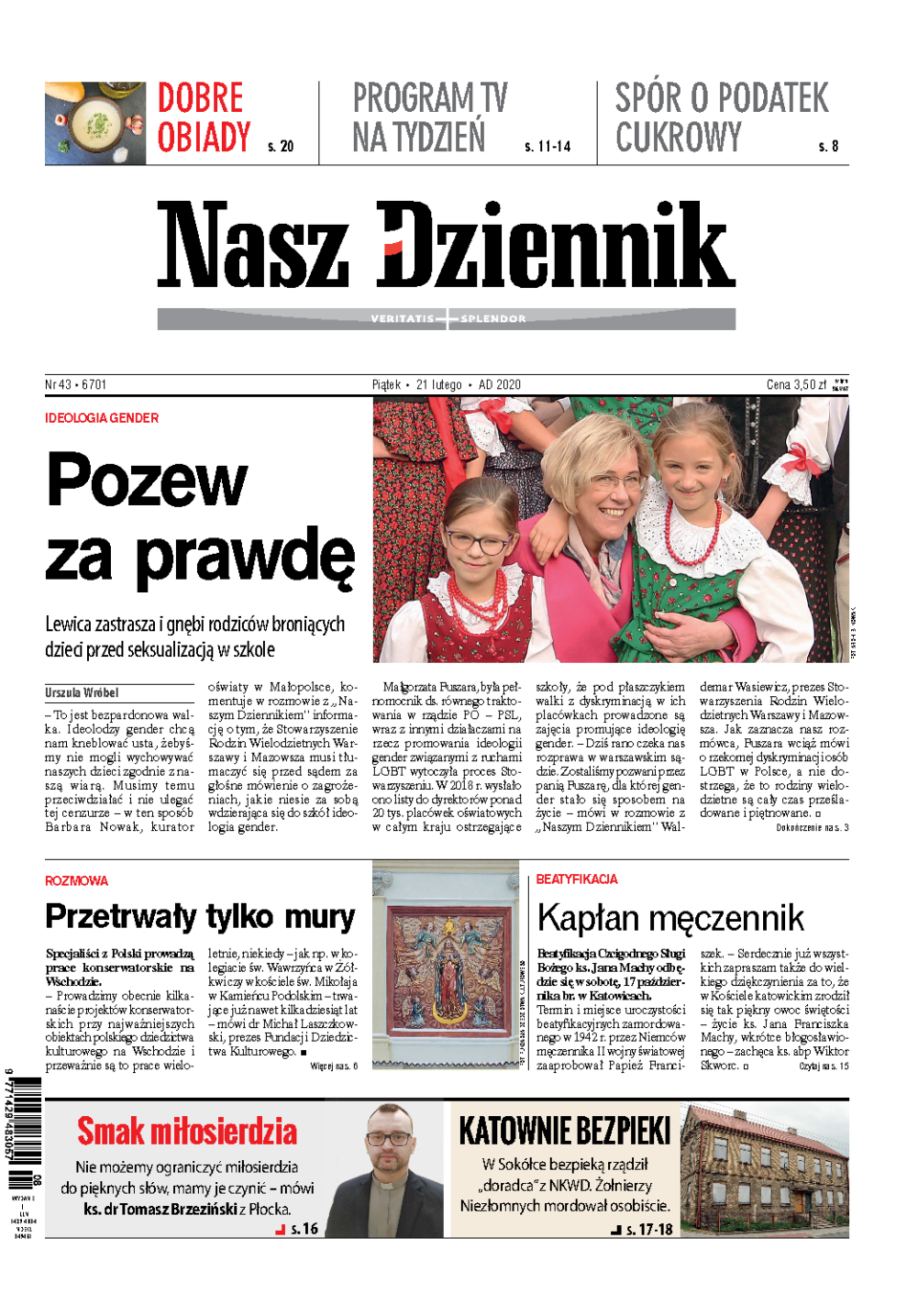 Nasz Dziennik z dnia 21.02.2020 wydanie PDF