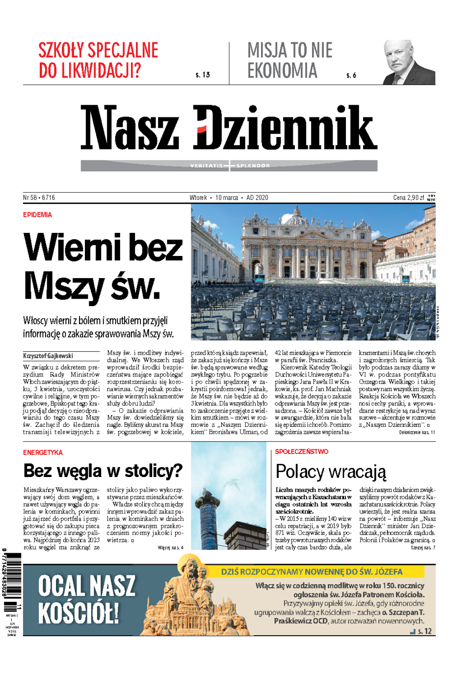Nasz Dziennik z dnia 10.03.2020 wydanie PDF