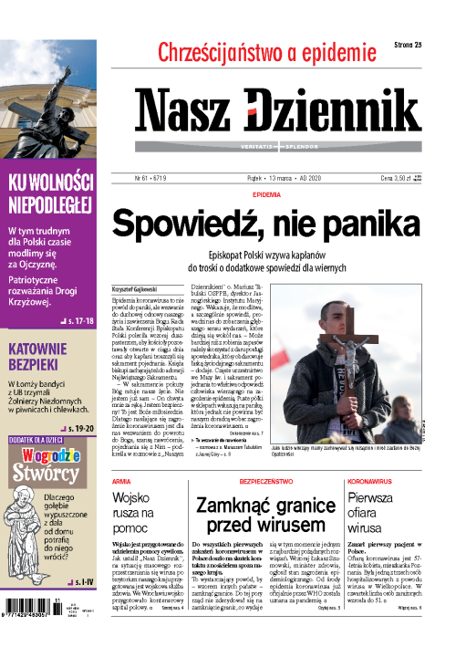 Nasz Dziennik z dnia 13.03.2020 wydanie PDF