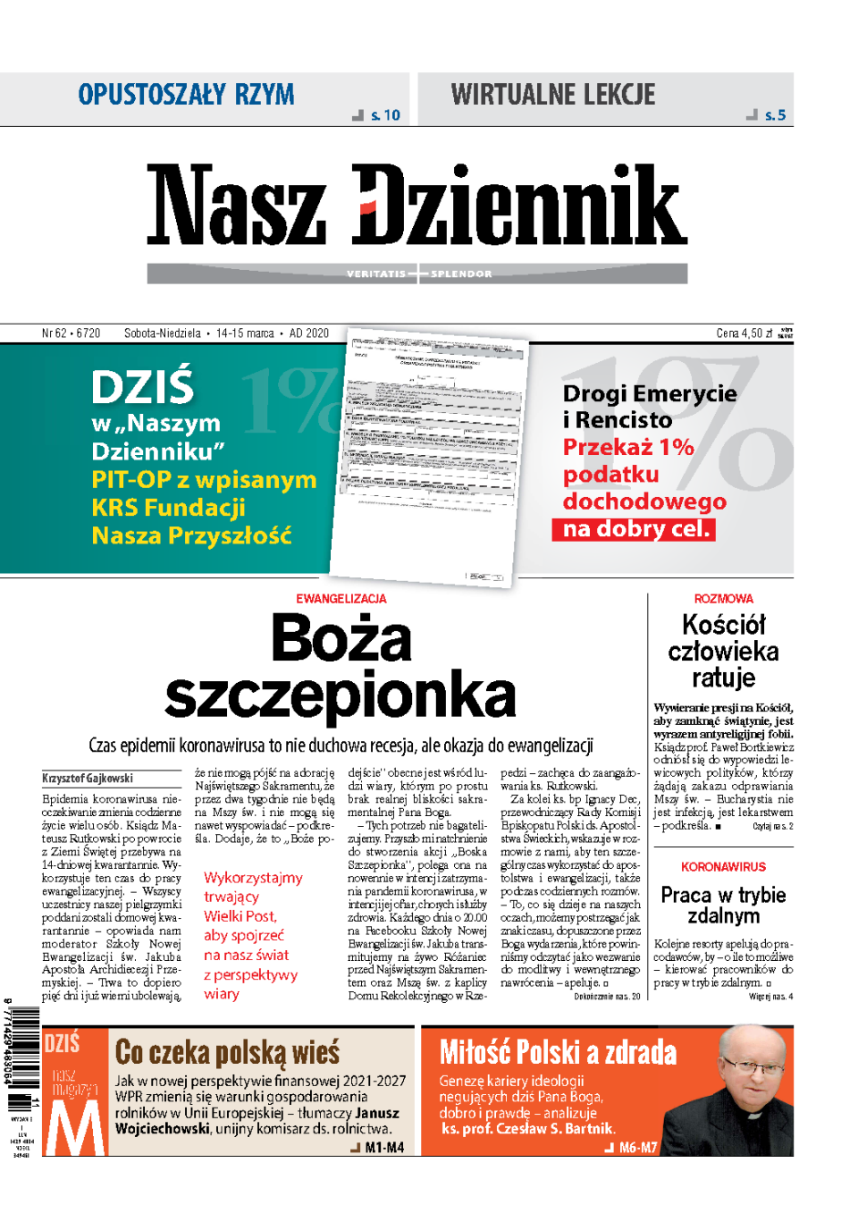 Nasz Dziennik z dnia 14.03.2020 wydanie PDF