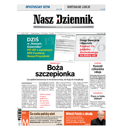 Nasz Dziennik z dnia 14.03.2020 wydanie PDF