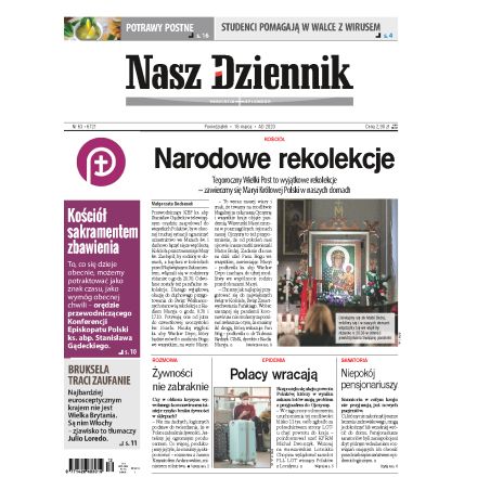 Nasz Dziennik z dnia 16.03.2020 wydanie PDF
