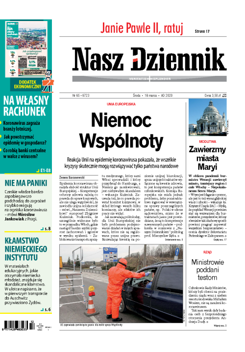 Nasz Dziennik z dnia 18.03.2020 wydanie PDF