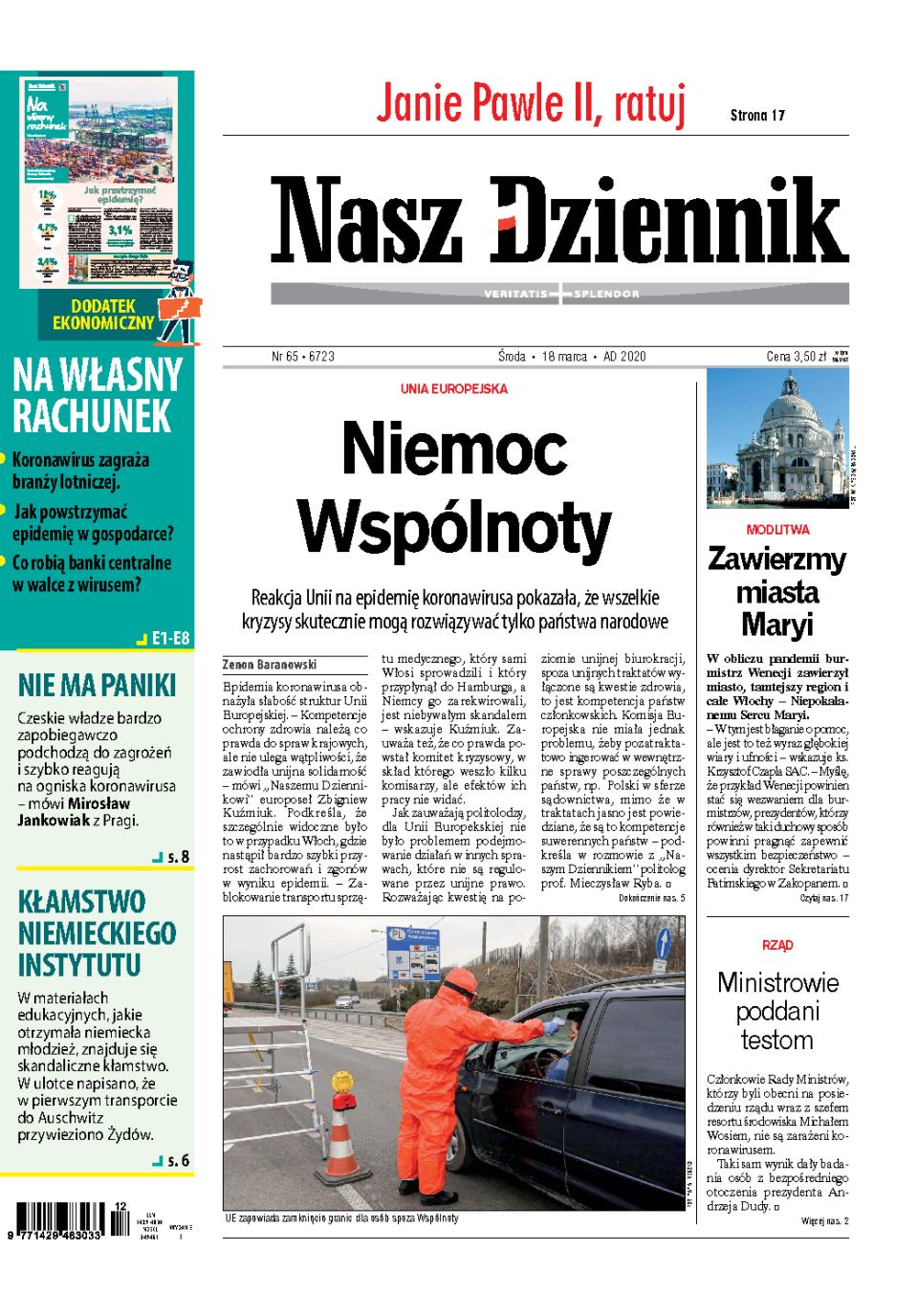 Nasz Dziennik z dnia 18.03.2020 wydanie PDF