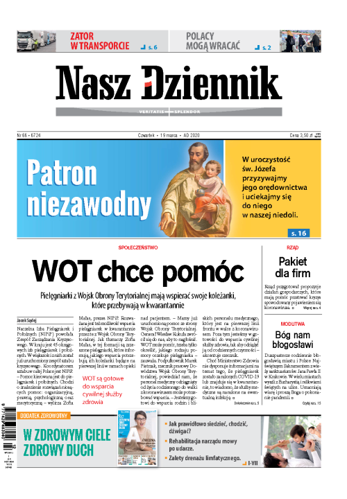 Nasz Dziennik z dnia 19.03.2020 wydanie PDF