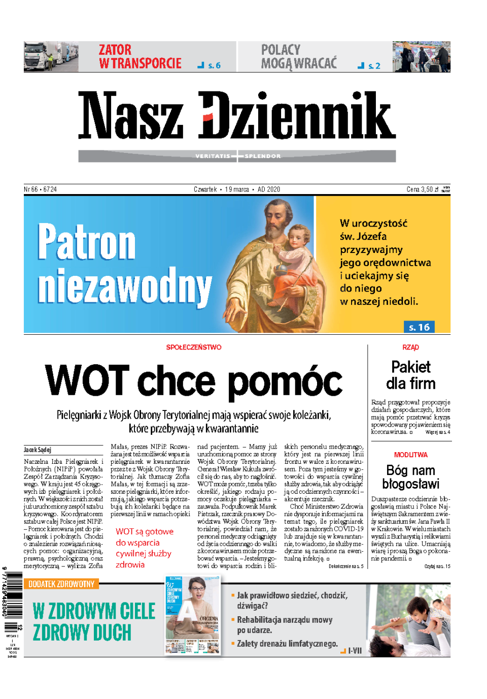 Nasz Dziennik z dnia 19.03.2020 wydanie PDF