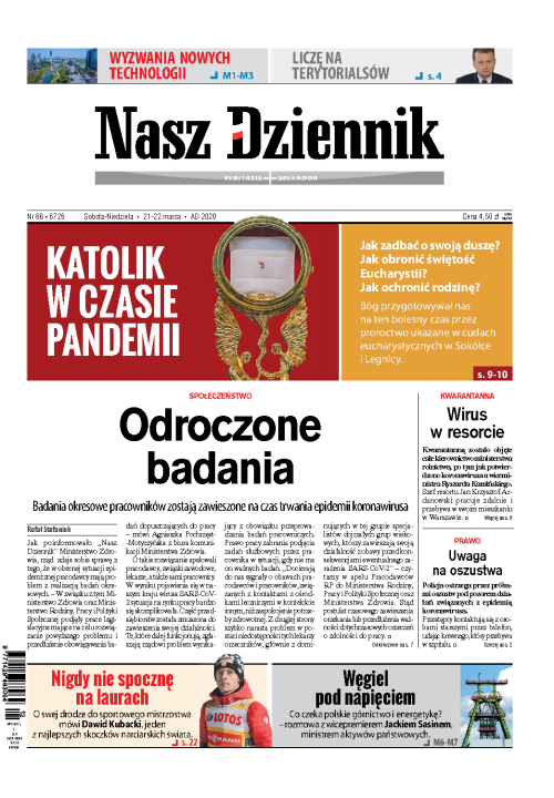 Nasz Dziennik z dnia 21.03.2020 wydanie PDF
