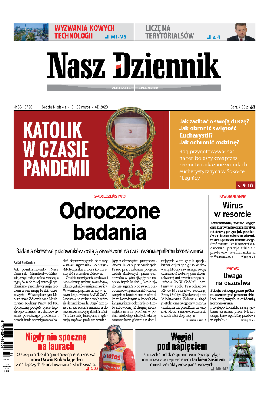 Nasz Dziennik z dnia 21.03.2020 wydanie PDF