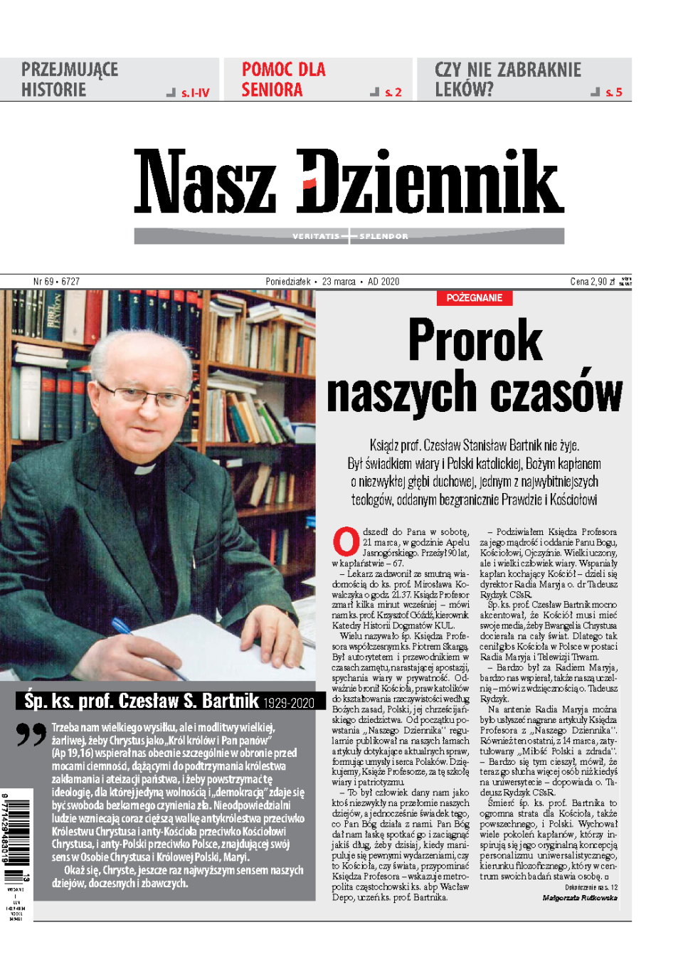 Nasz Dziennik z dnia 23.03.2020 wydanie PDF