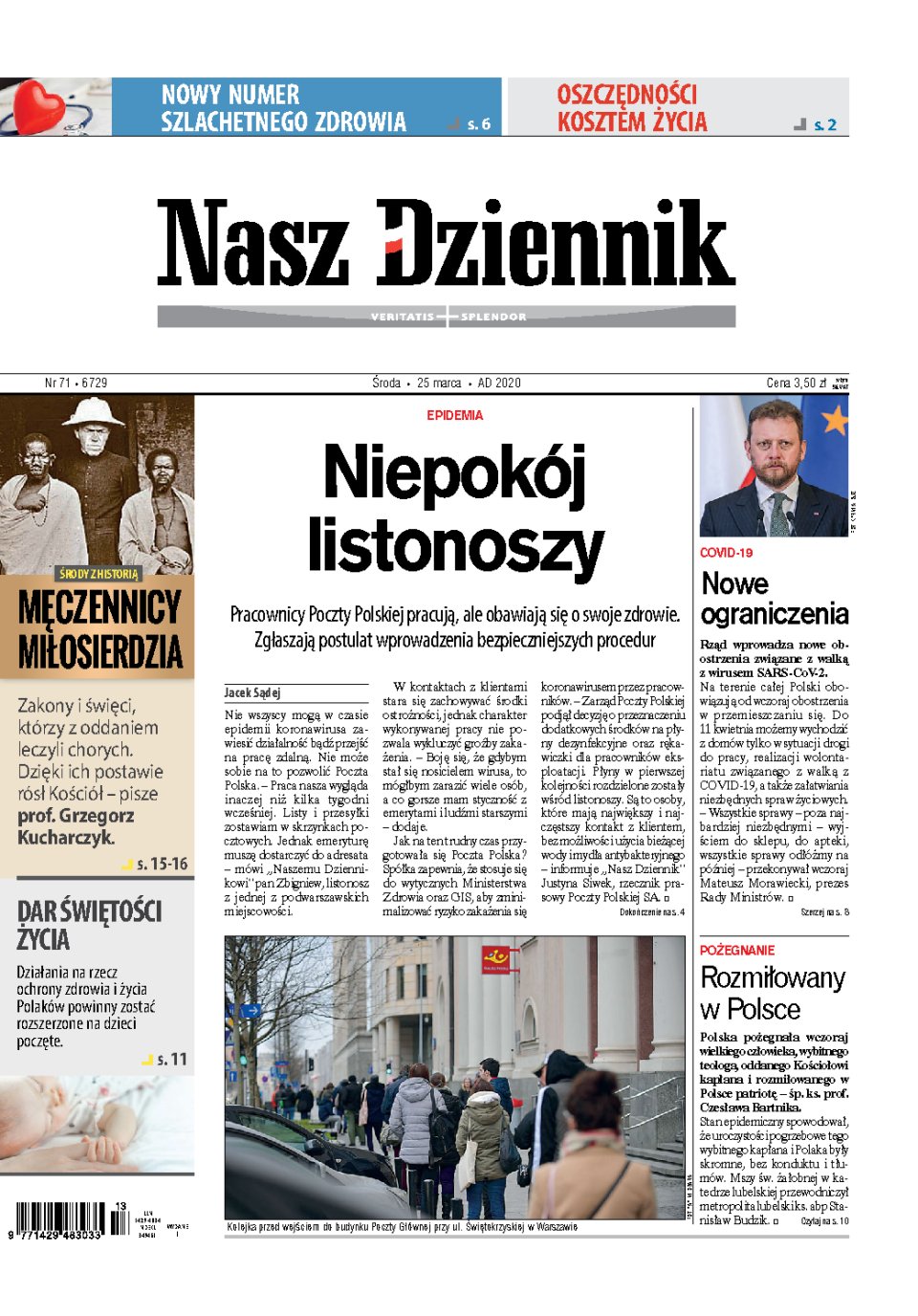 Nasz Dziennik z dnia 25.03.2020 wydanie PDF