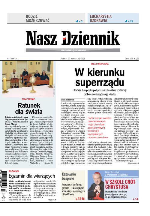 Nasz Dziennik z dnia 27.03.2020 wydanie PDF