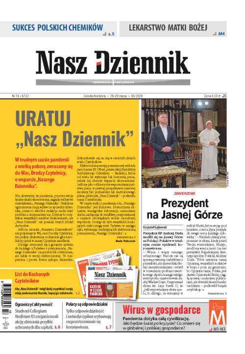 Nasz Dziennik z dnia 28.03.2020 wydanie PDF