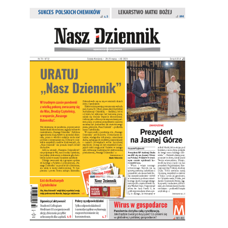 Nasz Dziennik z dnia 28.03.2020 wydanie PDF