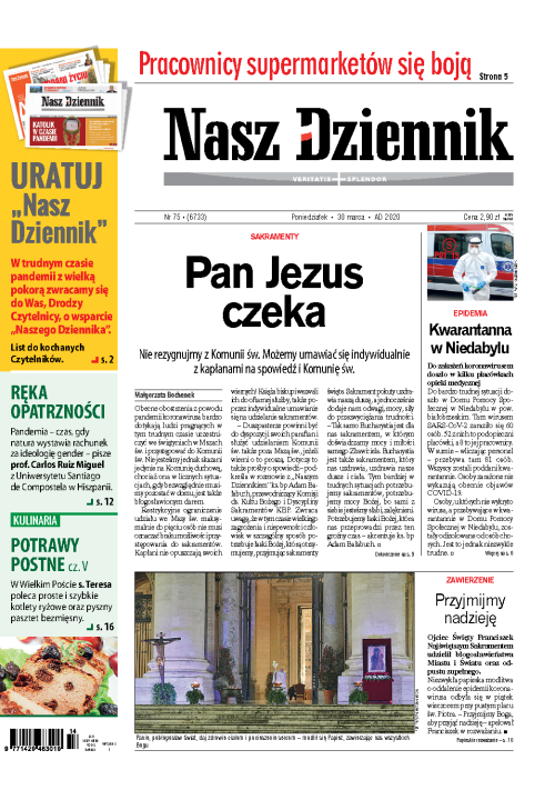 Nasz Dziennik z dnia 30.03.2020 wydanie PDF