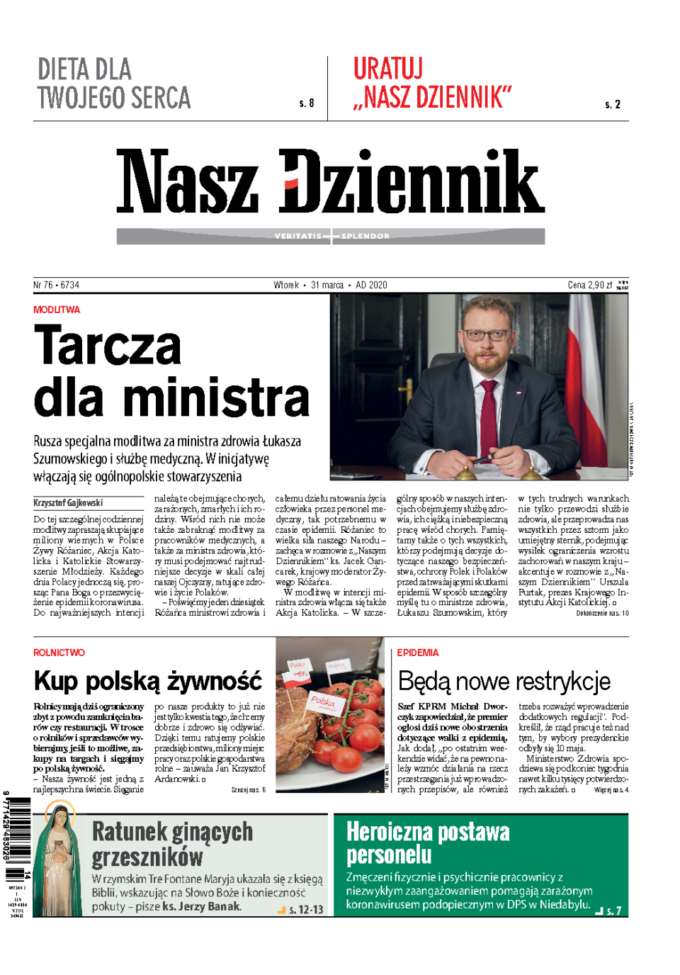 Nasz Dziennik z dnia 31.03.2020 wydanie PDF