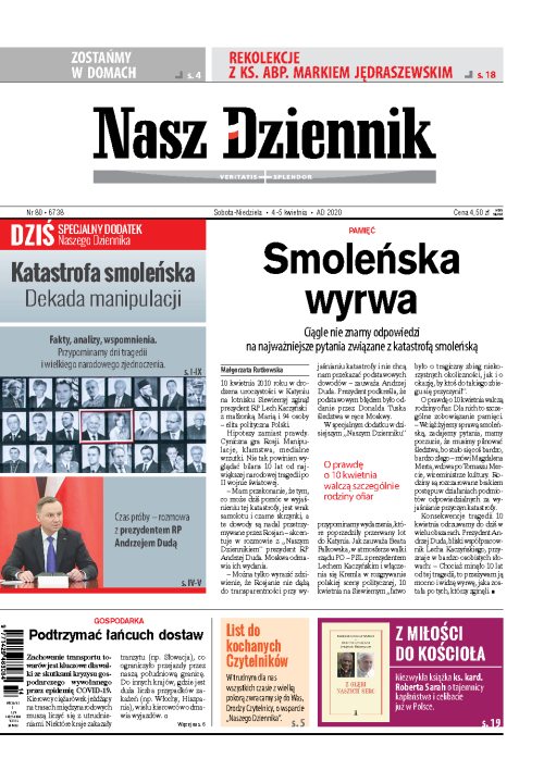 Nasz Dziennik z dnia 04.04.2020 wydanie PDF